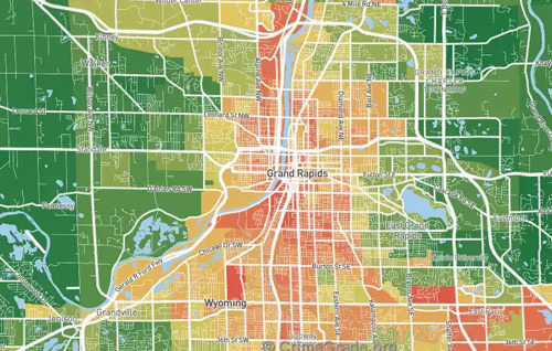 그랜드래피즈 우범지대와 범죄율, 안전 체감 정보 - Grand Rapids - 1