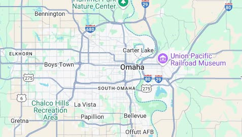 오마하를 가로지르는 중요한 고속도로 정보 - Omaha - 1