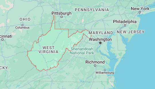 웨스트버지니아 주에있는 주요 프리웨이 정보 - West Virginia - 1