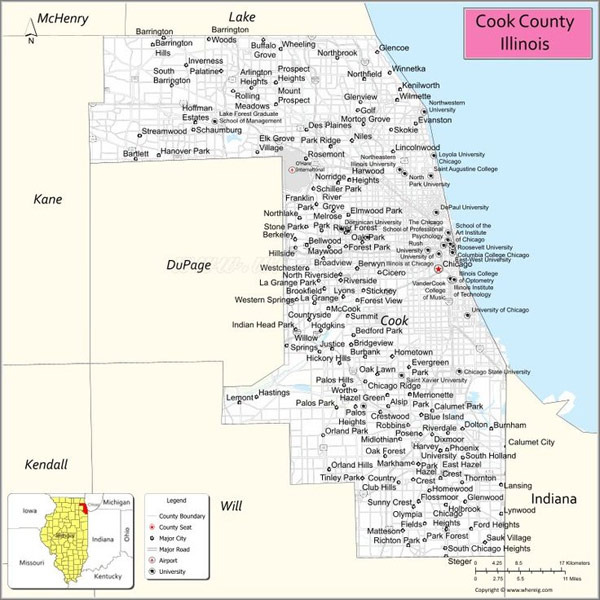 미국에서 두 번째로 인구가 많은 카운티, Cook County - Chicago - 2