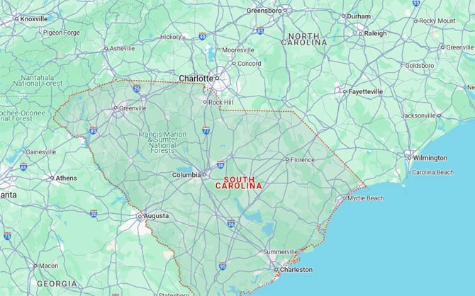 Characteristics of South Carolina Located in the Southeast - South Carolina - 1