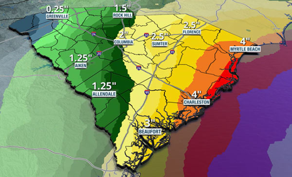 South Carolina's Weather Shows Significant Differences Between East and West - South Carolina - 1
