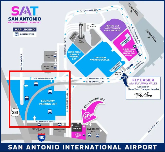 샌안토니오 공항에서 가장 싼 주차 방법, 그린 파킹랏 - San Antonio - 1