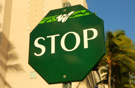 하와이(Hawaii)에서 보이는 파란색, 녹색 STOP 사인들 - Hawaii - 2