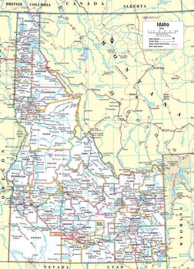 아이다호주를 지도에서 보면 스케일이 다른게 느껴집니다  - Idaho - 1