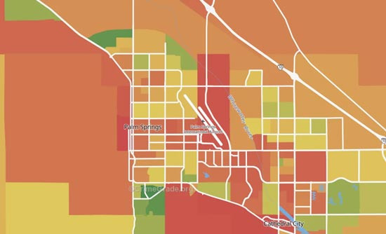 팜스프링스 2024 범죄 통계. 살인·절도·차량 절도 흐름 - Palm Springs - 1