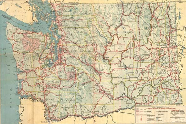 1950년대 와싱턴주 지도를 우연히 보게 됐다 - Washington - 1